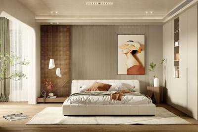 现代家居卧室3D模型下载